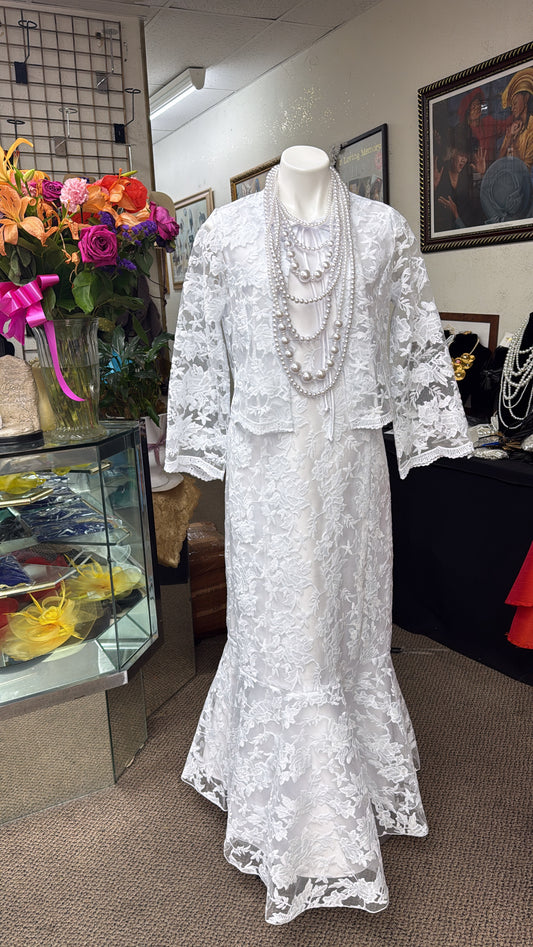 Lace Dress With Cape